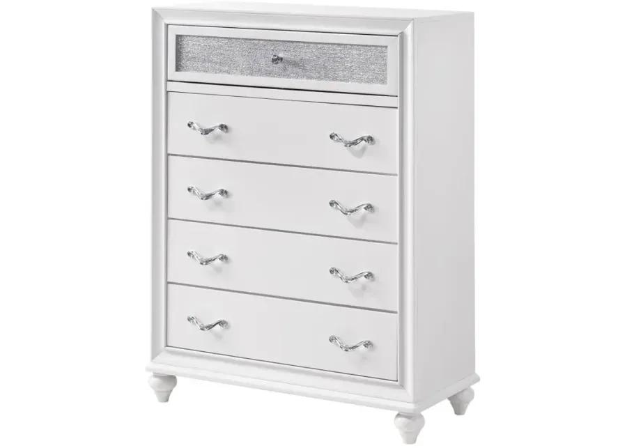 Barzini 5-drawer Chest White