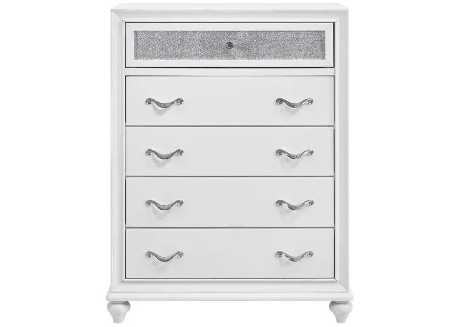 Barzini 5-drawer Chest White