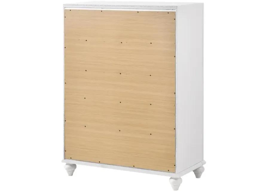 Barzini 5-drawer Chest White