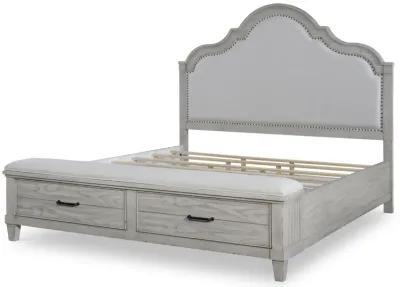 Belhaven Upholstered Panel Bed With storage Footboard King 66