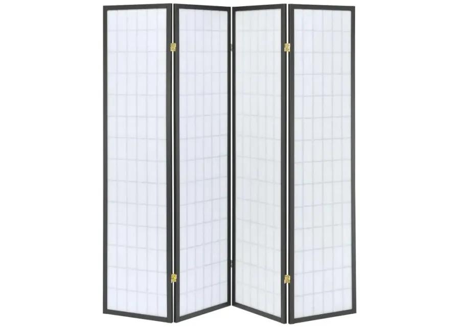 Roberto 4-panel Folding Screen Dark Grey and White