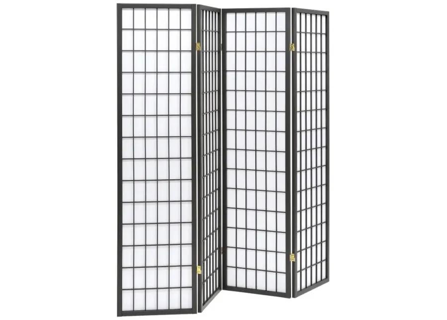 Roberto 4-panel Folding Screen Dark Grey and White