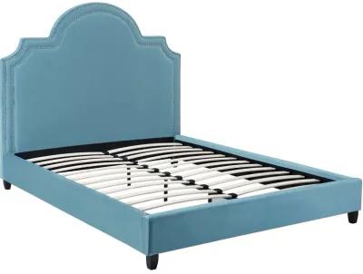 Primrose Queen Performance Velvet Platform Bed