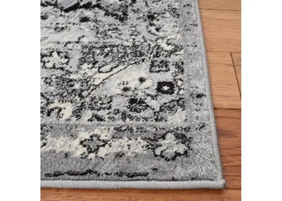 Brentwood 802 Silver / Black 6' X 9' Medium Rectangle Powerloomed Rug