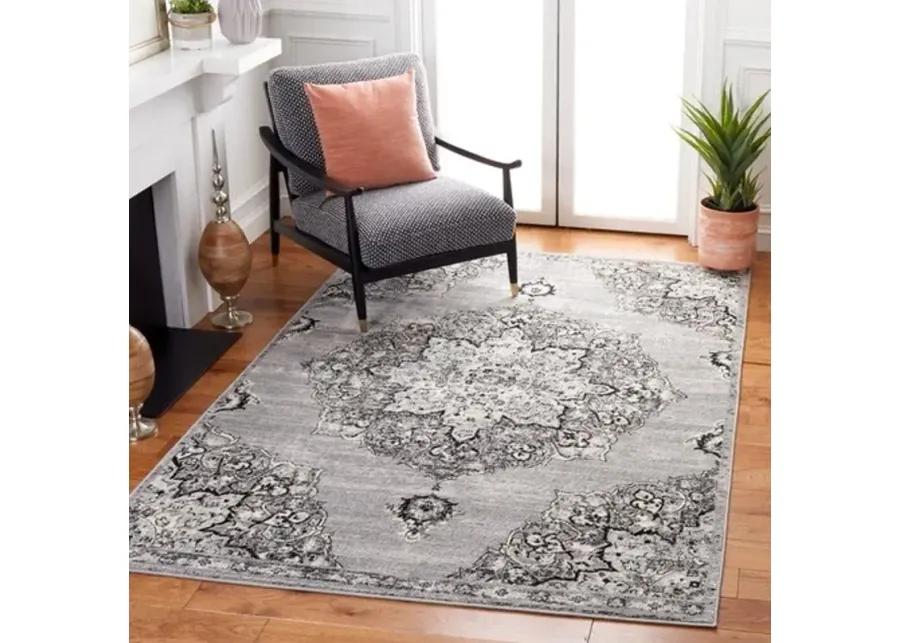 Brentwood 802 Silver / Black 6' X 9' Medium Rectangle Powerloomed Rug