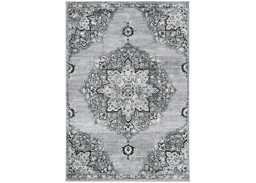 Brentwood 802 Silver / Black 6' X 9' Medium Rectangle Powerloomed Rug