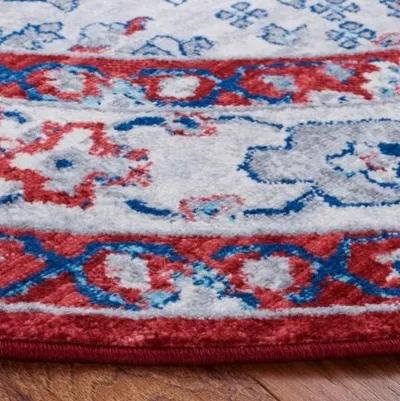 Brentwood 852 Red / Ivory 6'-7" X 6'-7" Round Round Powerloomed Rug