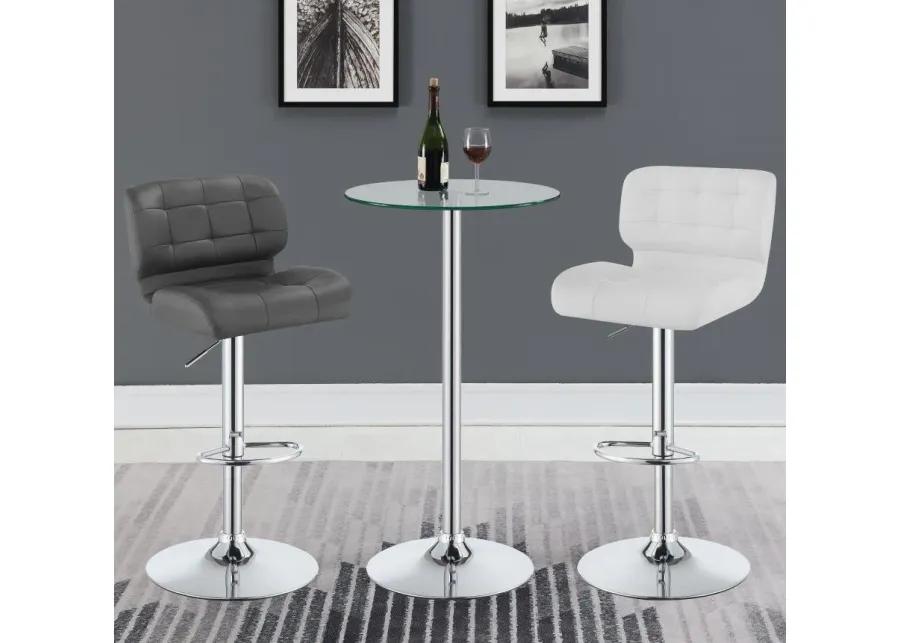 Abiline Glass Top Round Bar Table Chrome