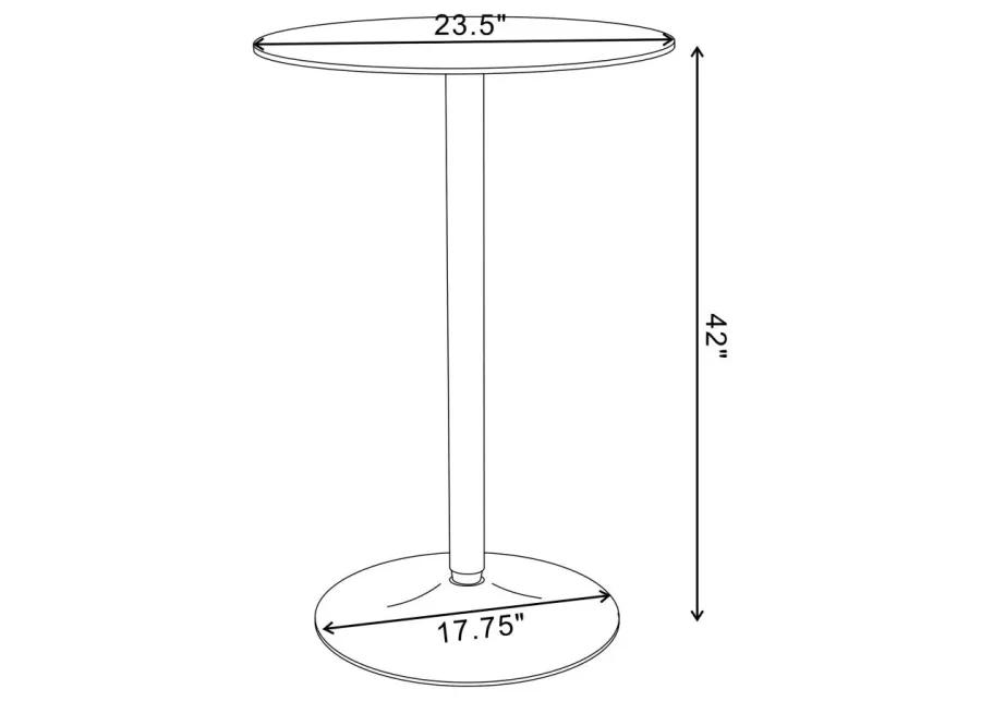 Abiline Glass Top Round Bar Table Chrome