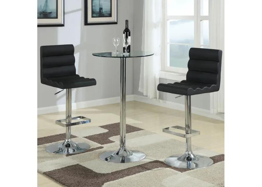 Abiline Glass Top Round Bar Table Chrome