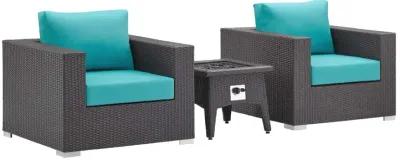 Convene 3 Piece Set Outdoor Patio with Fire Pit