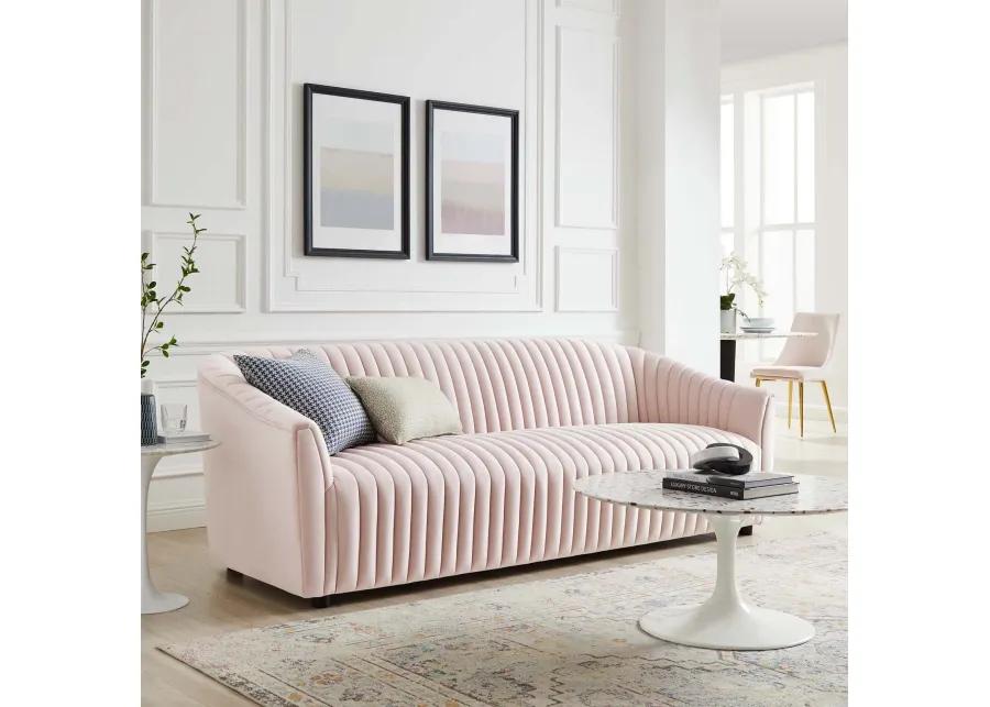 Announce Performance Velvet Channel Tufted Sofa