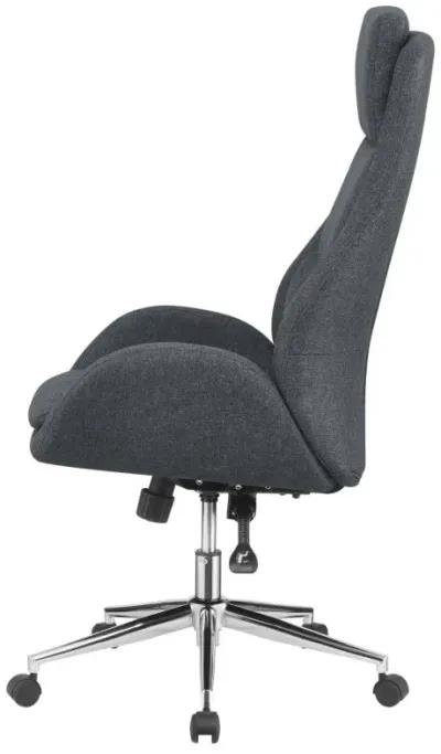 Cruz Upholstered Office Chair with Padded Seat Grey and Chrome