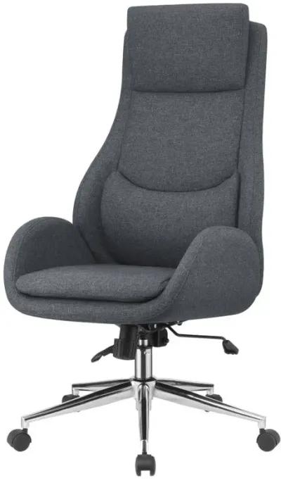 Cruz Upholstered Office Chair with Padded Seat Grey and Chrome