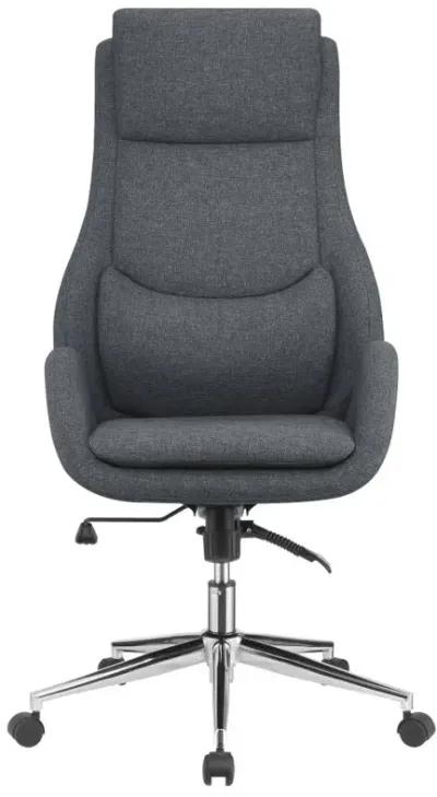 Cruz Upholstered Office Chair with Padded Seat Grey and Chrome