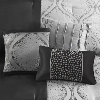 6 Piece Jacquard Comforter Set with Throw Pillows