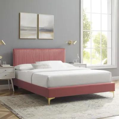 Peyton Performance Velvet Queen Platform Bed