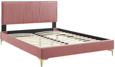 Peyton Performance Velvet Queen Platform Bed