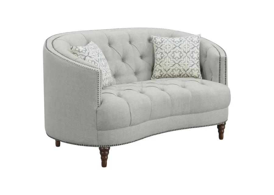 Avonlea Upholstered Tufted Living Room Set Grey