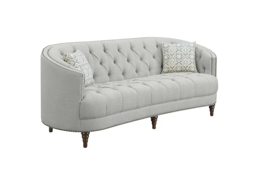 Avonlea Upholstered Tufted Living Room Set Grey