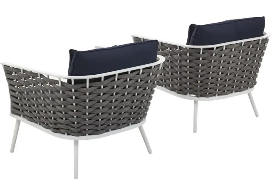 Stance Armchair Outdoor Patio Aluminum Set of 2