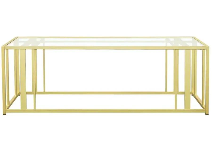 Adri Metal Frame Coffee Table Matte Brass