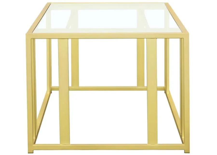 Adri Metal Frame Coffee Table Matte Brass