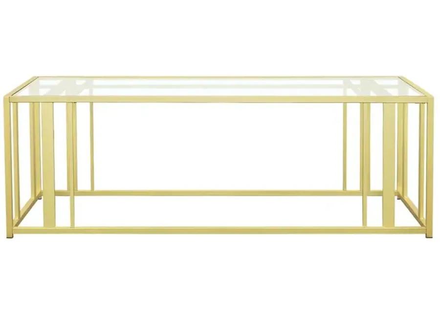 Adri Metal Frame Coffee Table Matte Brass