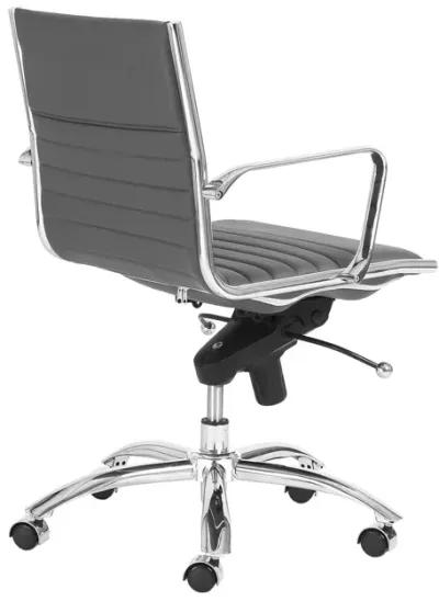 Dirk Low Back Office Chair in Gray with Chromed Steel Base