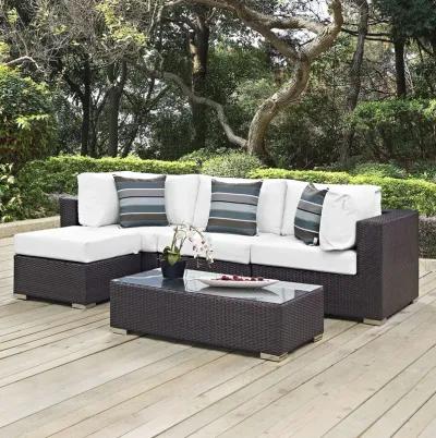 Convene 5 Piece Outdoor Patio Sectional Set