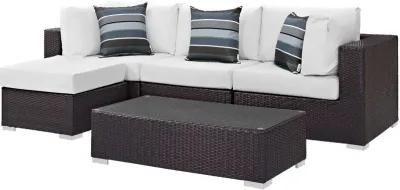 Convene 5 Piece Outdoor Patio Sectional Set