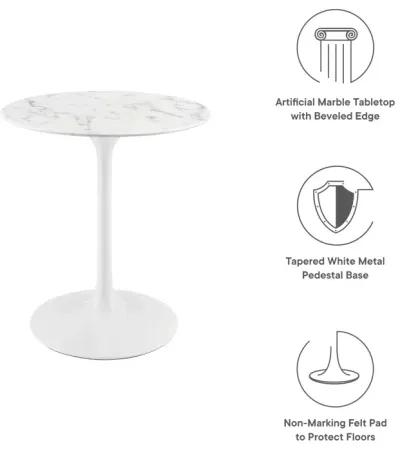 Lippa 28" Round Artificial Marble Dining Table