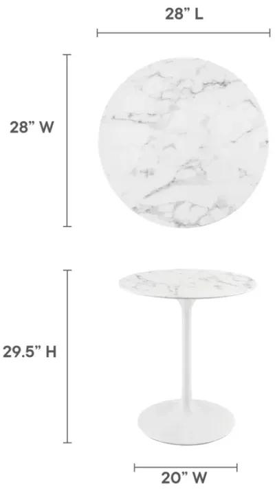 Lippa 28" Round Artificial Marble Dining Table