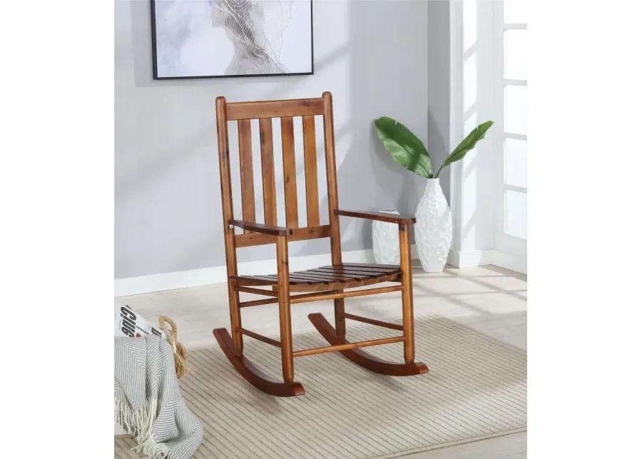 Annie Slat Back Wooden Rocking Chair Golden Brown