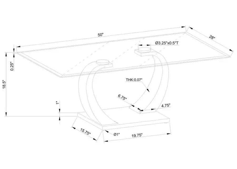 Pruitt Glass Top Coffee Table Clear and Satin