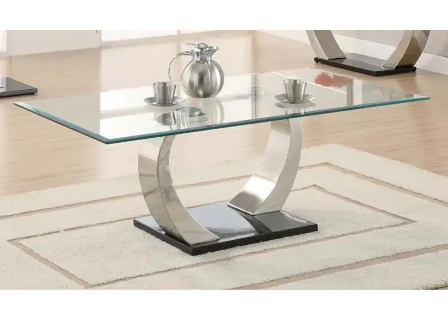 Pruitt Glass Top Coffee Table Clear and Satin