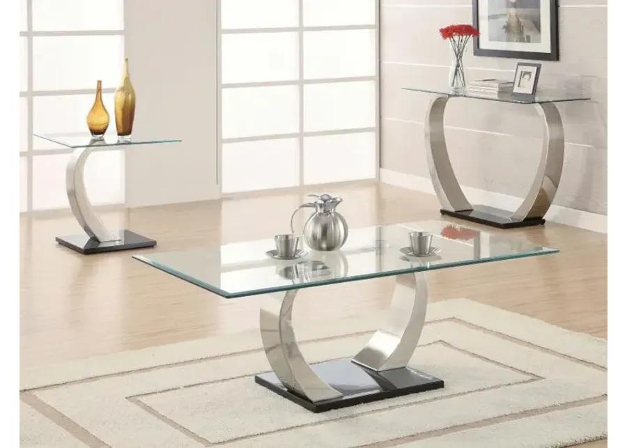 Pruitt Glass Top Coffee Table Clear and Satin