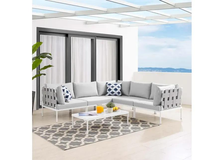 Harmony 6-Piece  Sunbrella® Outdoor Patio Aluminum Sectional Sofa Set