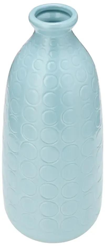 Cer, 12" Circles Vase, Aqua Haze