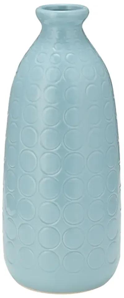 Cer, 12" Circles Vase, Aqua Haze