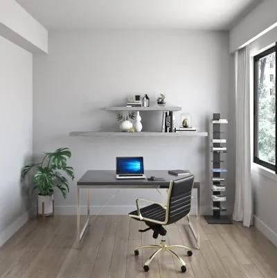 Gilbert Desk in Black with Chrome Steel Frame