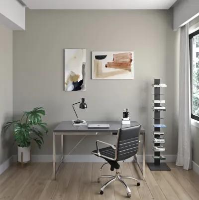 Gilbert Desk in Black with Chrome Steel Frame