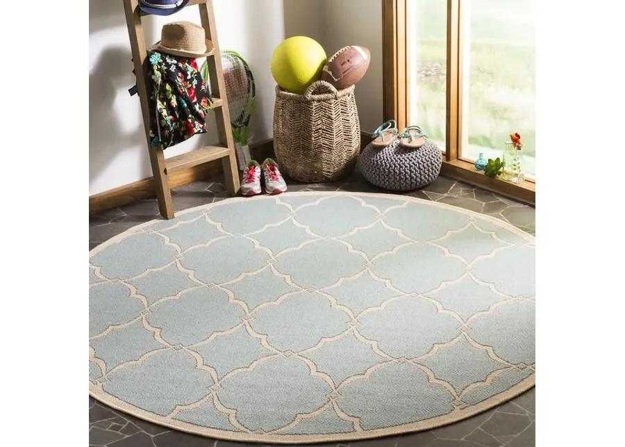 LINDEN 125 Collection LND125K-6R Aqua / Cream 6'-7" X 6'-7" Round