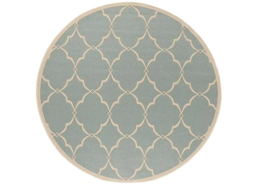 LINDEN 125 Collection LND125K-6R Aqua / Cream 6'-7" X 6'-7" Round