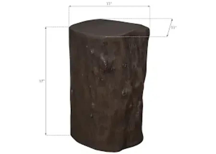 log stool, bronze, sm