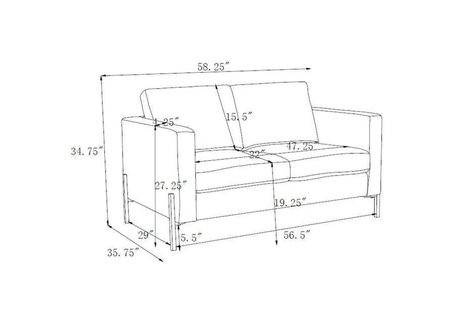 Tilly 3-piece Upholstered Track Arms Sofa Set Oatmeal