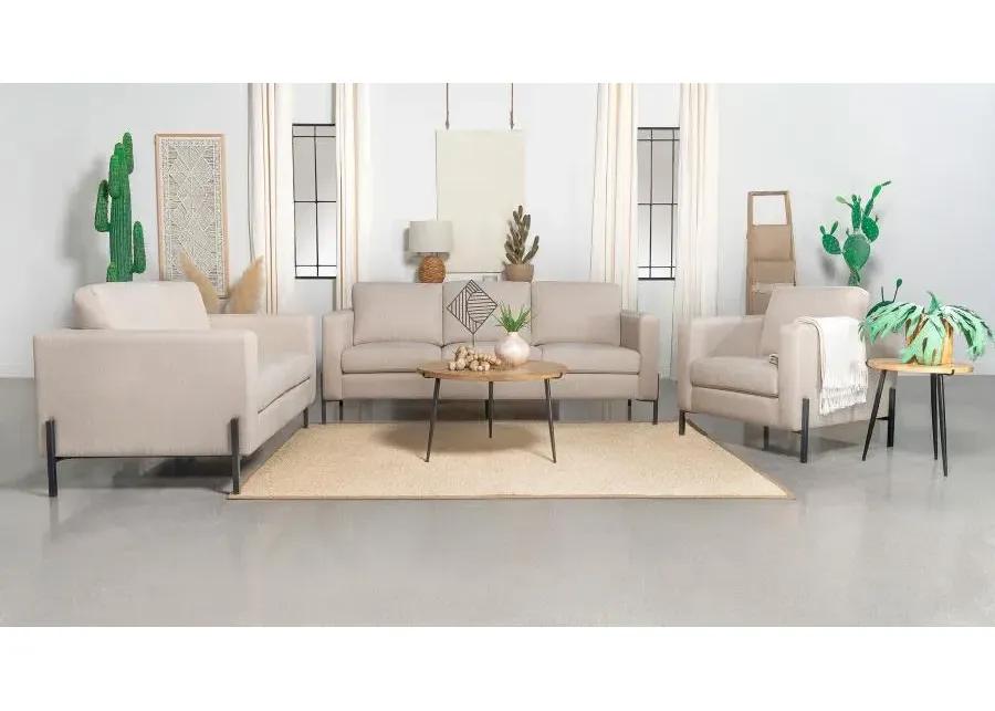 Tilly 3-piece Upholstered Track Arms Sofa Set Oatmeal