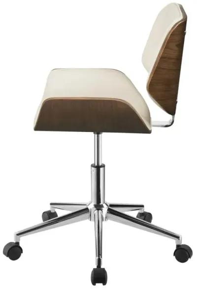 Addilyn Adjustable Height Office Chair Ecru And Chrome