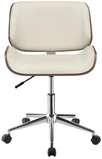 Addilyn Adjustable Height Office Chair Ecru And Chrome