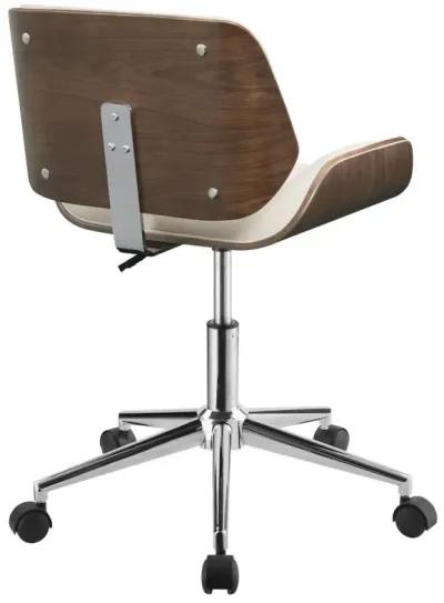 Addilyn Adjustable Height Office Chair Ecru And Chrome